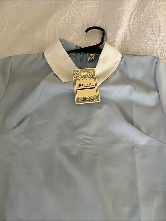 Source Unknown Dresses & Skirts - Source Unknown Pale Blue Mini Dress with White Contrast Collar